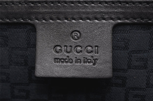 Authentic GUCCI Doctors Bag Hand Bag Leather Wood 104992 Black 2517K