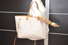 Authentic Louis Vuitton Damier Azur Neverfull GM N51108 Shoulder Tote Bag 2518I