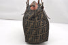 Authentic FENDI Vintage Zucca Shoulder Tote Bag Canvas Leather Brown Junk 2518K