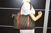 Authentic FENDI Vintage Zucca Shoulder Tote Bag Canvas Leather Brown Junk 2518K