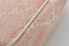 Authentic GUCCI Vintage Hand Bag Pouch Purse GG Canvas Leather 154432 Pink 2520I