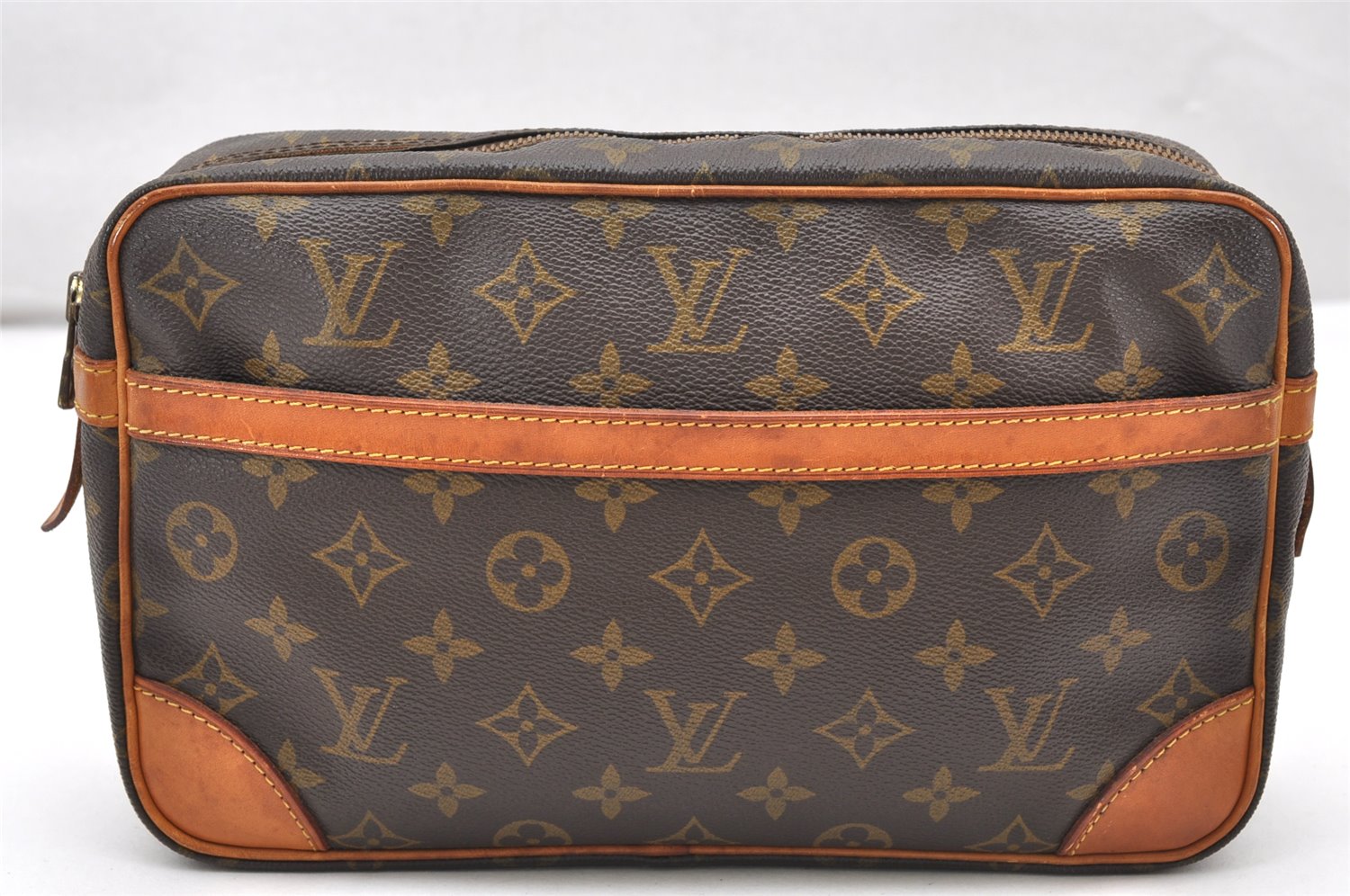 Authentic Louis Vuitton Monogram Compiegne 28 Clutch Hand Bag M51845 LV 2520K