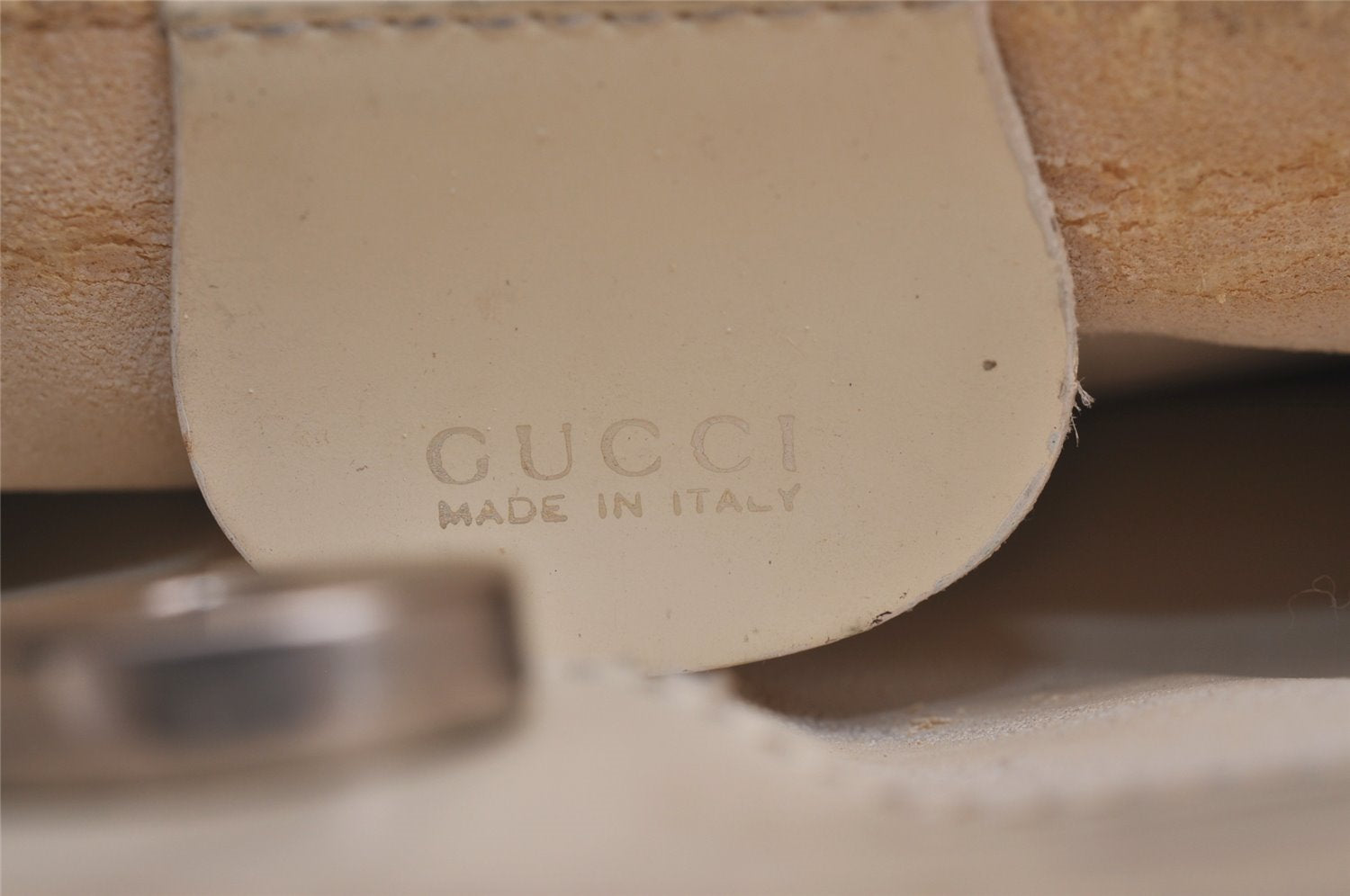 Authentic GUCCI Interlocking G Vintage Shoulder Bag Enamel White Junk 2521I