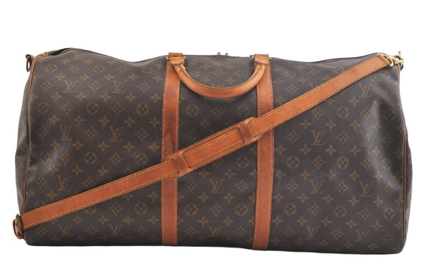 Authentic Louis Vuitton Monogram Keepall Bandouliere 60 M41412 Boston Bag 2521K