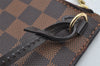 Authentic Louis Vuitton Damier Neverfull Pouch Purse Clutch Bag LV 2523I