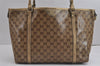 Authentic GUCCI GG Crystal Shoulder Tote Bag GG PVC Leather 197953 Brown 2524J