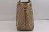 Authentic GUCCI GG Crystal Shoulder Tote Bag GG PVC Leather 197953 Brown 2524J