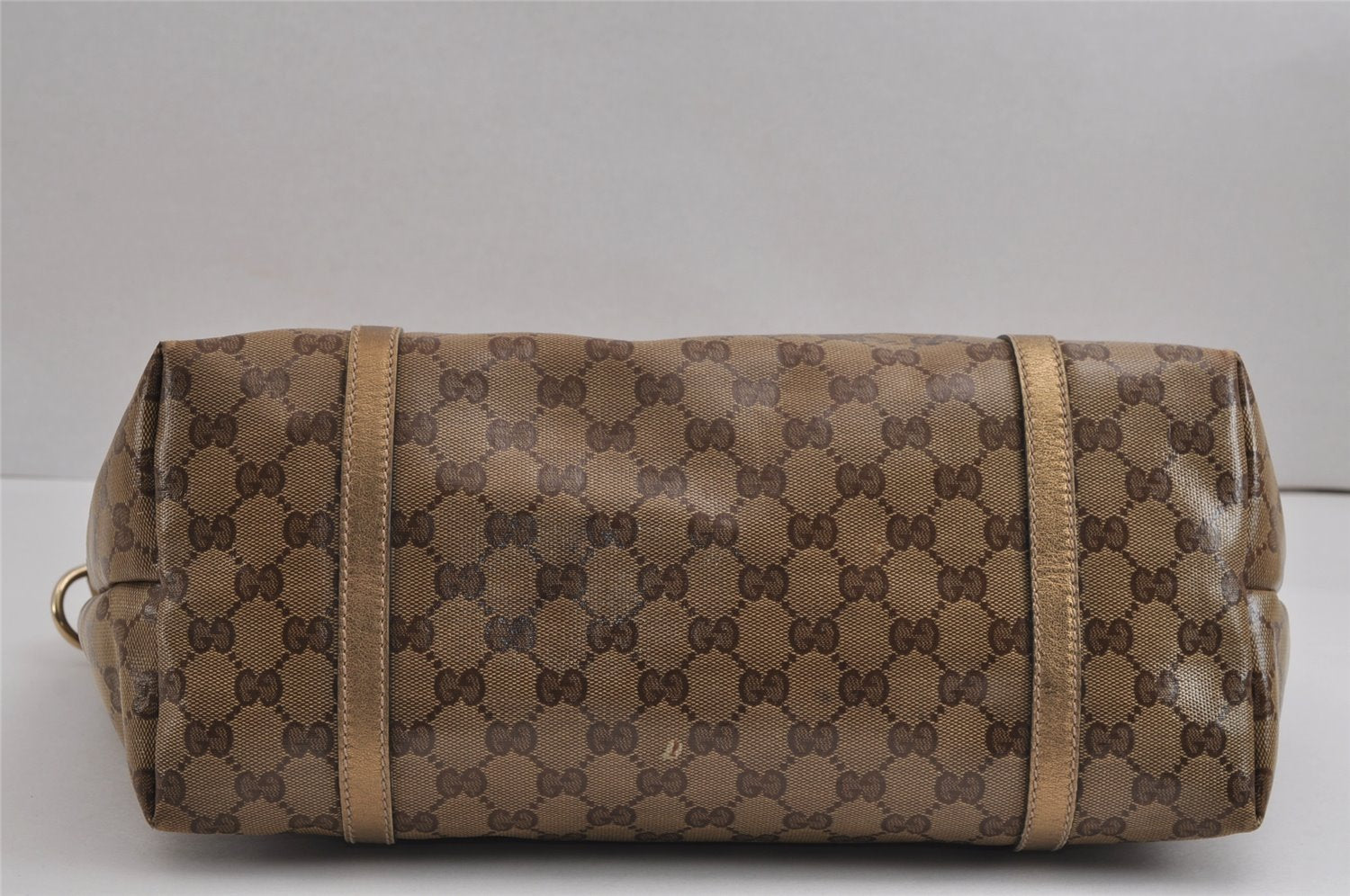 Authentic GUCCI GG Crystal Shoulder Tote Bag GG PVC Leather 197953 Brown 2524J