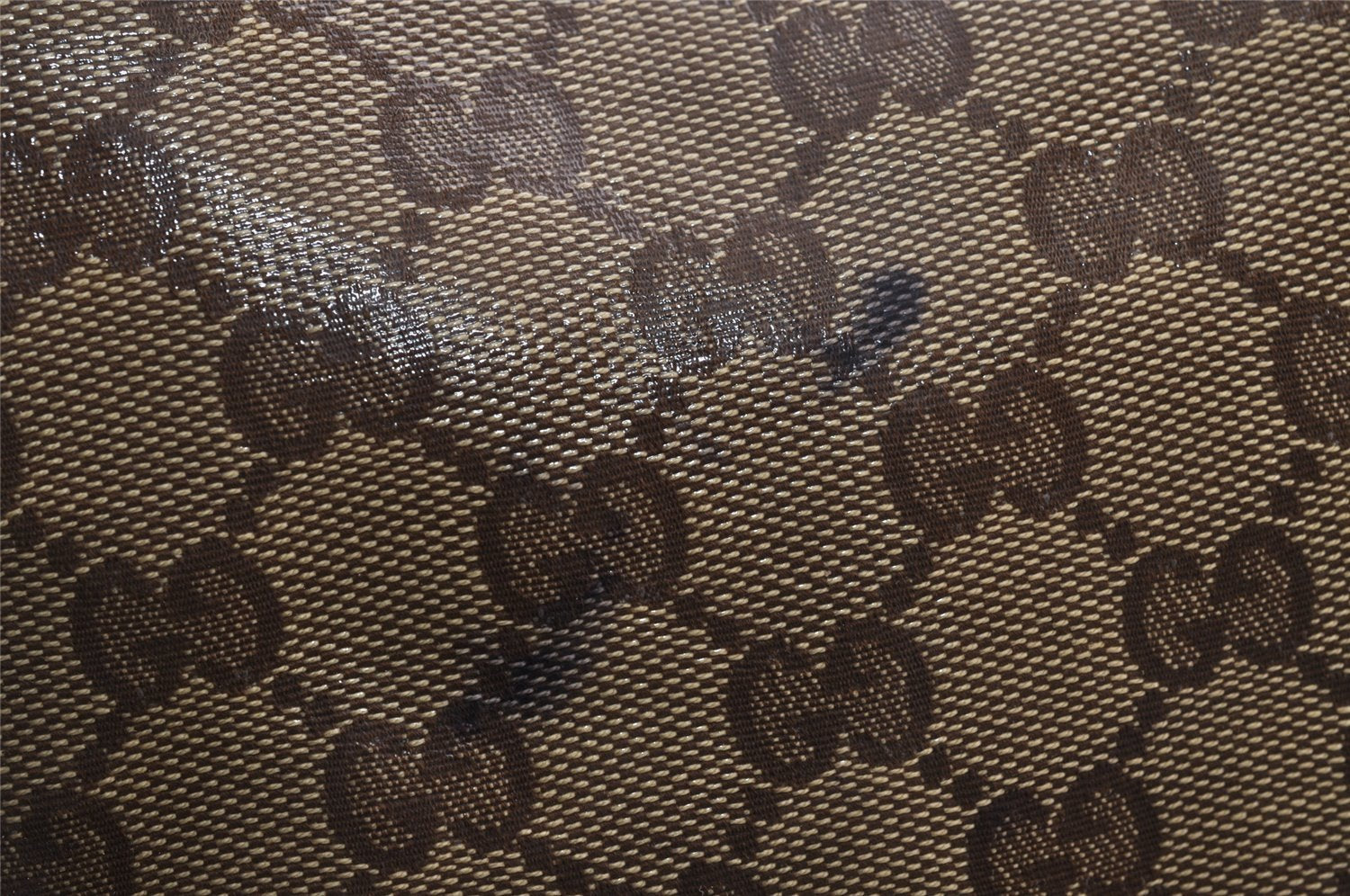 Authentic GUCCI GG Crystal Shoulder Tote Bag GG PVC Leather 197953 Brown 2524J