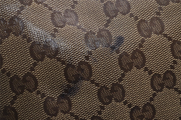 Authentic GUCCI GG Crystal Shoulder Tote Bag GG PVC Leather 197953 Brown 2524J