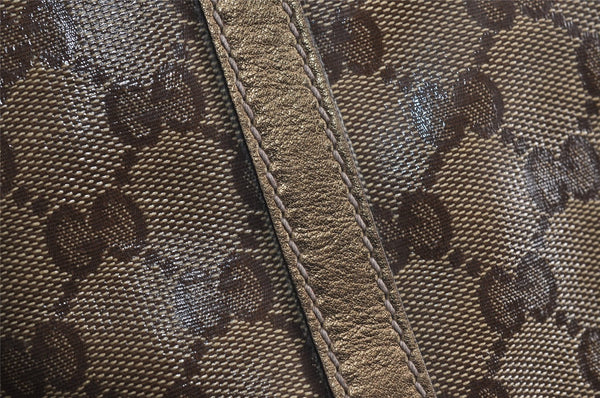 Authentic GUCCI GG Crystal Shoulder Tote Bag GG PVC Leather 197953 Brown 2524J