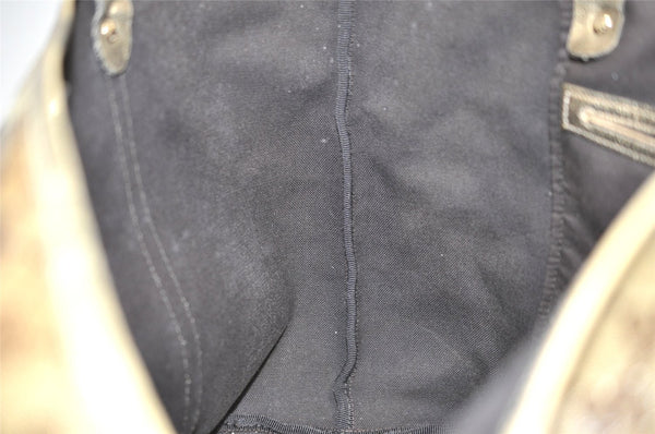 Authentic GUCCI GG Crystal Shoulder Tote Bag GG PVC Leather 197953 Brown 2524J