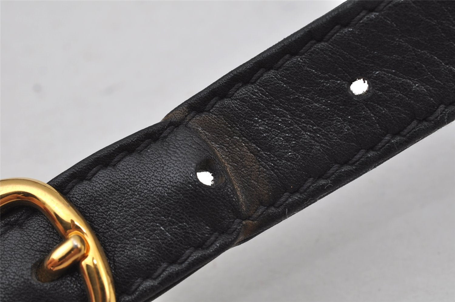 Authentic GUCCI Vintage Shoulder Cross Body Bag Purse Leather Black Junk 2526J