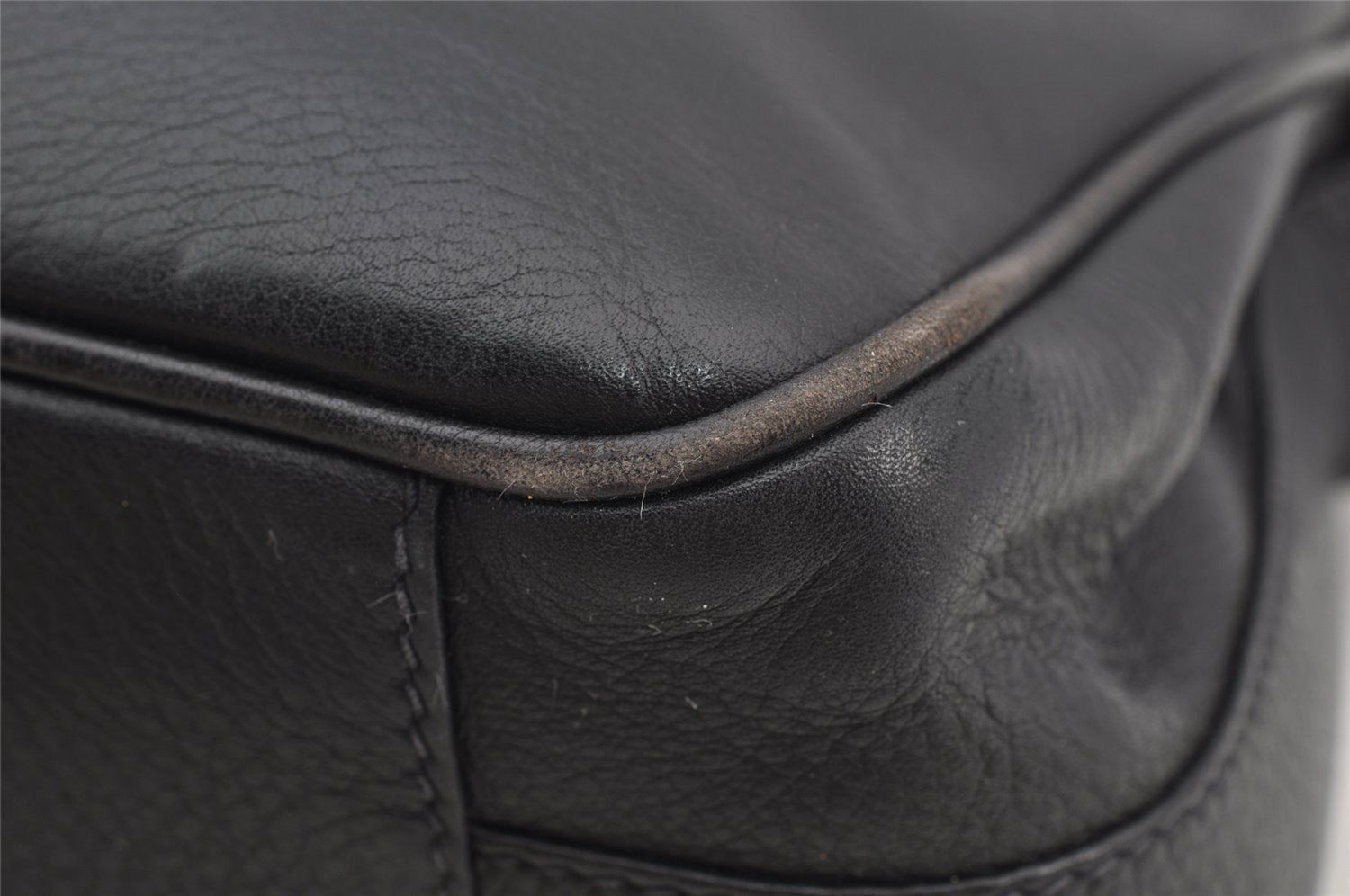 Authentic GUCCI Vintage Shoulder Cross Body Bag Purse Leather Black Junk 2526J