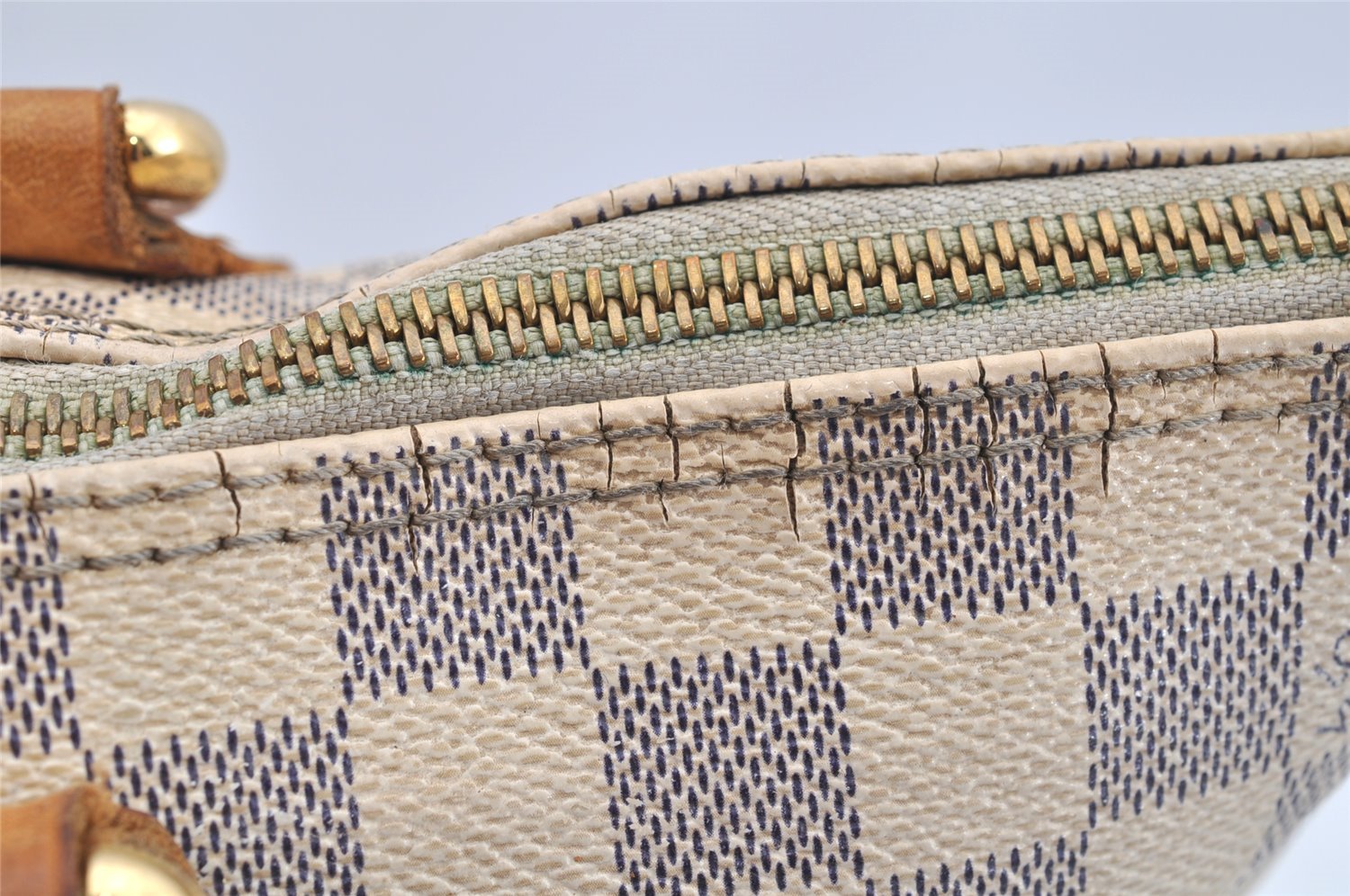 Authentic Louis Vuitton Damier Azur Saleya PM Shoulder Tote Bag N51186 LV 2527I