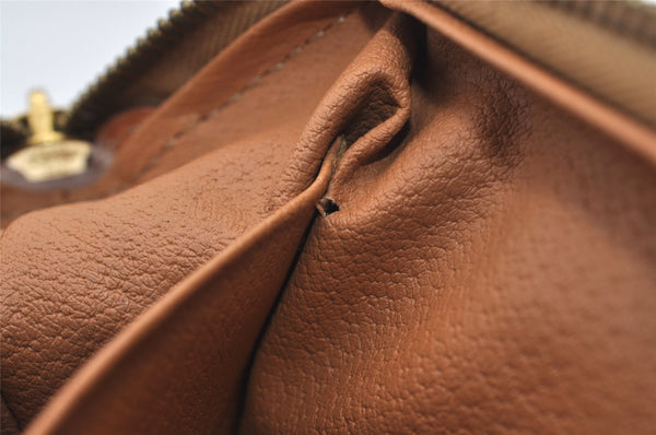 Authentic CELINE Macadam Blason Pattern Clutch Hand Bag PVC Leather Brown 2527J