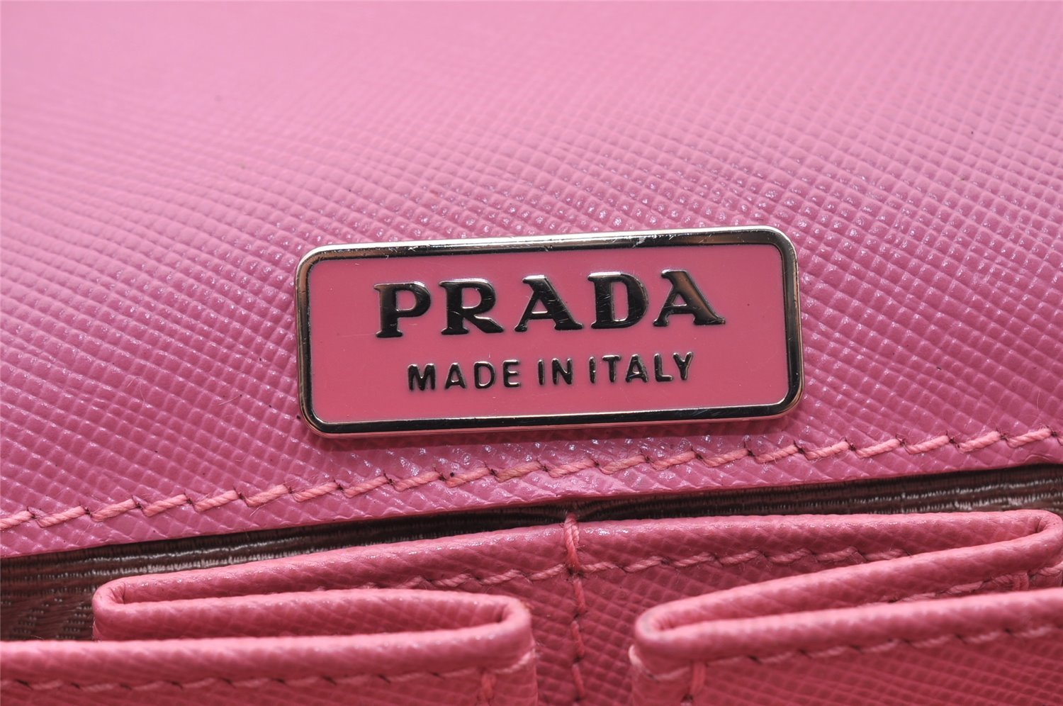 Authentic PRADA Flower Nylon Tessuto Saffiano Leather Shoulder Bag Pink 2528I