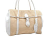 Authentic FENDI Selleria Shoulder Hand Bag Raffia Leather Beige White 2532K