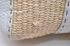 Authentic FENDI Selleria Shoulder Hand Bag Raffia Leather Beige White 2532K