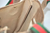 Authentic GUCCI Web Sherry Line GG Plus Vintage Tote Bag PVC Leather Brown 2533I