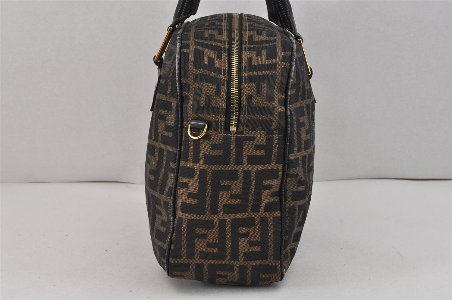 Authentic FENDI Vintage Zucca 2Way Shoulder Hand Bag Canvas Leather Brown 2534K