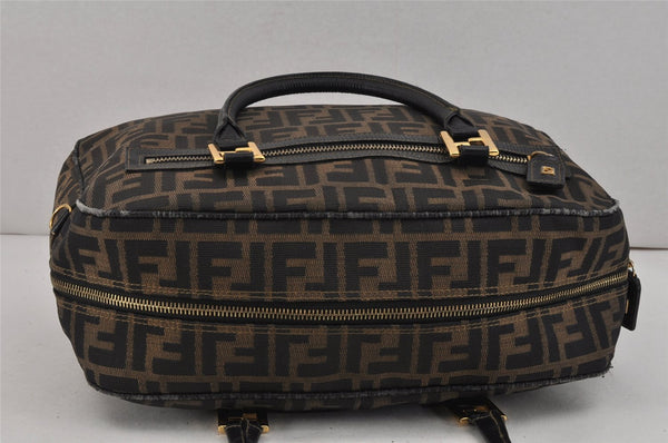 Authentic FENDI Vintage Zucca 2Way Shoulder Hand Bag Canvas Leather Brown 2534K