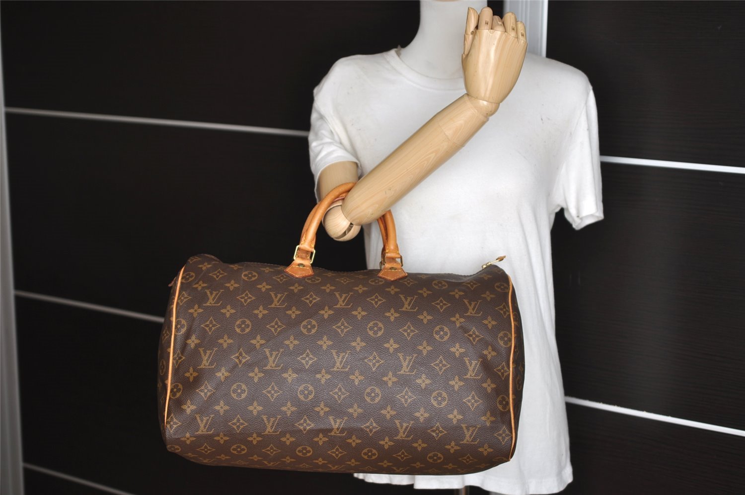 Authentic Louis Vuitton Monogram Speedy 40 Hand Boston Bag M41522 LV 2536J