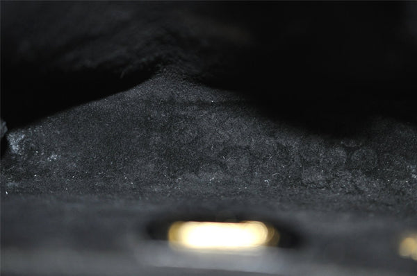 Authentic Vintage GUCCI Shoulder Cross Body Bag Purse Enamel Leather Black 2537I