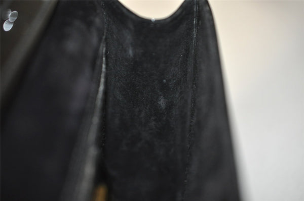 Authentic Vintage GUCCI Shoulder Cross Body Bag Purse Enamel Leather Black 2537I