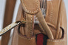Authentic GUCCI Web Sherry Line Micro GG Shoulder Bag PVC Leather Brown 2538I