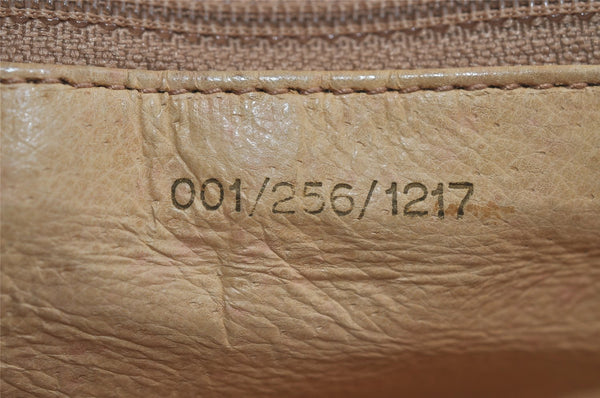 Authentic GUCCI Web Sherry Line Micro GG Shoulder Bag PVC Leather Brown 2538I