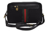 Authentic GUCCI Web Sherry Line Micro GG Canvas Leather Shoulder Bag Black 2539J