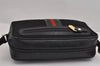Authentic GUCCI Web Sherry Line Micro GG Canvas Leather Shoulder Bag Black 2539J