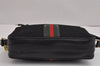 Authentic GUCCI Web Sherry Line Micro GG Canvas Leather Shoulder Bag Black 2539J