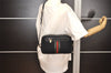 Authentic GUCCI Web Sherry Line Micro GG Canvas Leather Shoulder Bag Black 2539J
