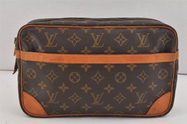 Authentic Louis Vuitton Monogram Compiegne 28 Clutch Hand Bag M51845 LV 2539K