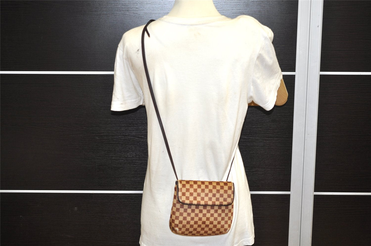 Authentic Louis Vuitton Damier Sauvage Gazelle M92130 Shoulder Cross Bag 2540K