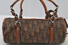 Authentic Christian Dior Trotter Romantic Hand Bag Purse PVC Leather Brown 2541J