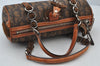 Authentic Christian Dior Trotter Romantic Hand Bag Purse PVC Leather Brown 2541J