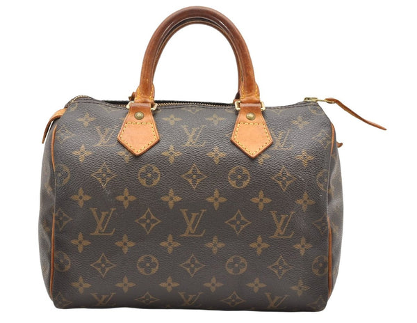 Authentic Louis Vuitton Monogram Speedy 25 Boston Hand Bag M41528 LV 2542K