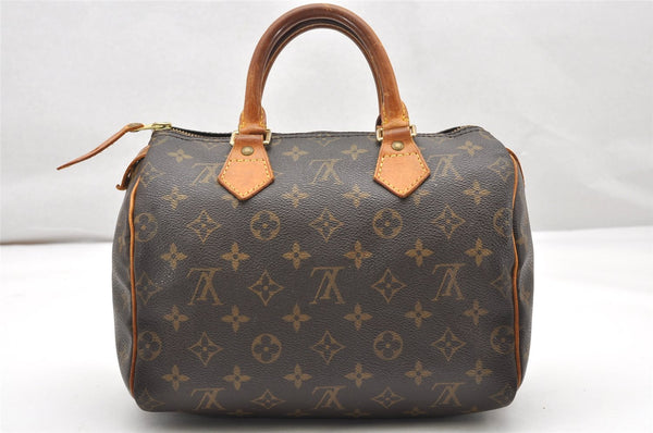 Authentic Louis Vuitton Monogram Speedy 25 Boston Hand Bag M41528 LV 2542K