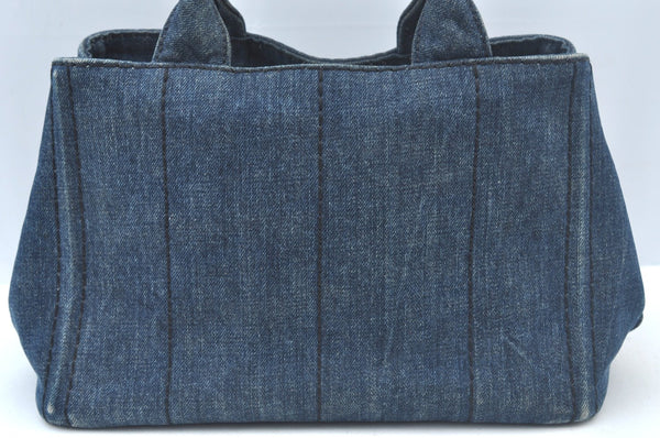 Authentic PRADA Vintage DENIM Canapa SS Tote Hand Bag Purse BN2439 Blue 2544I