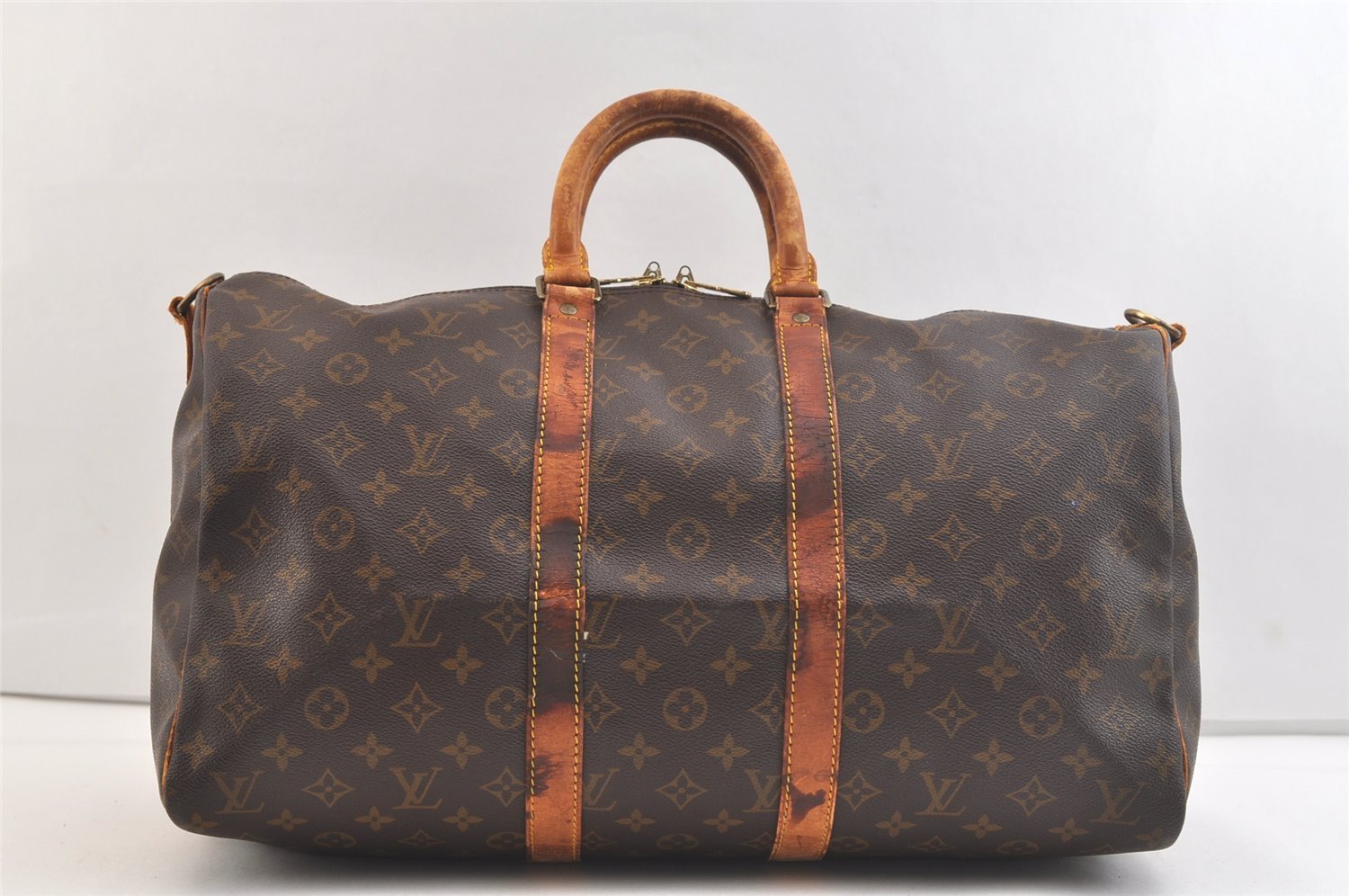 Authentic Louis Vuitton Monogram Keepall Bandouliere 45 M41418 Boston Bag 2544K