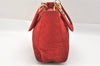 Authentic Christian Dior Lady Dior Nylon Cannage Hand Bag Purse Red CD 2546J