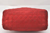 Authentic Christian Dior Lady Dior Nylon Cannage Hand Bag Purse Red CD 2546J