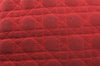 Authentic Christian Dior Lady Dior Nylon Cannage Hand Bag Purse Red CD 2546J