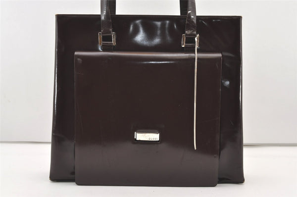 Authentic GUCCI Vintage Shoulder Hand Bag Leather Brown Junk 2547J