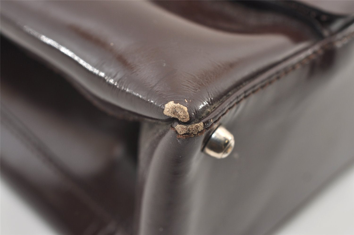 Authentic GUCCI Vintage Shoulder Hand Bag Leather Brown Junk 2547J