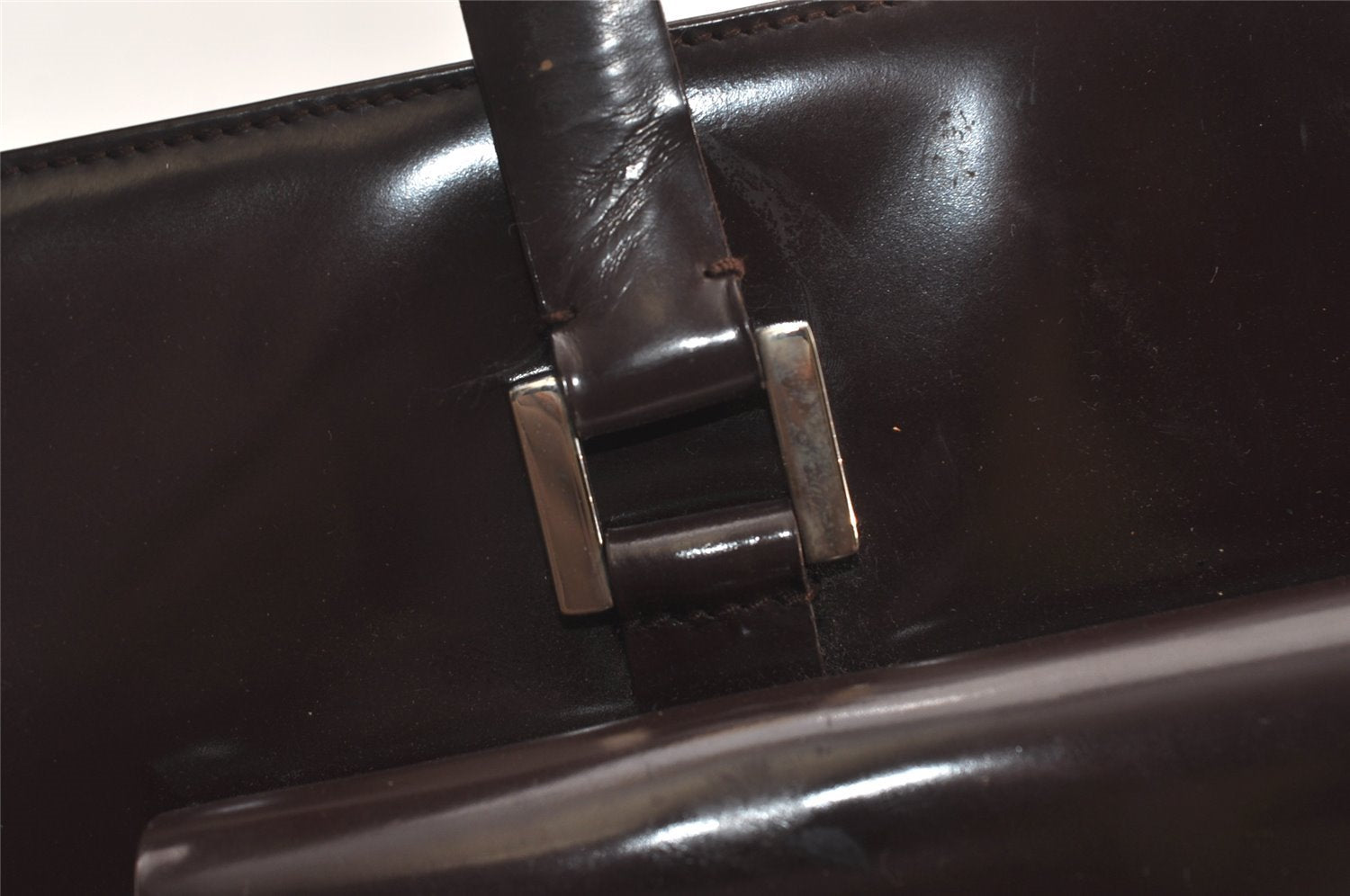 Authentic GUCCI Vintage Shoulder Hand Bag Leather Brown Junk 2547J