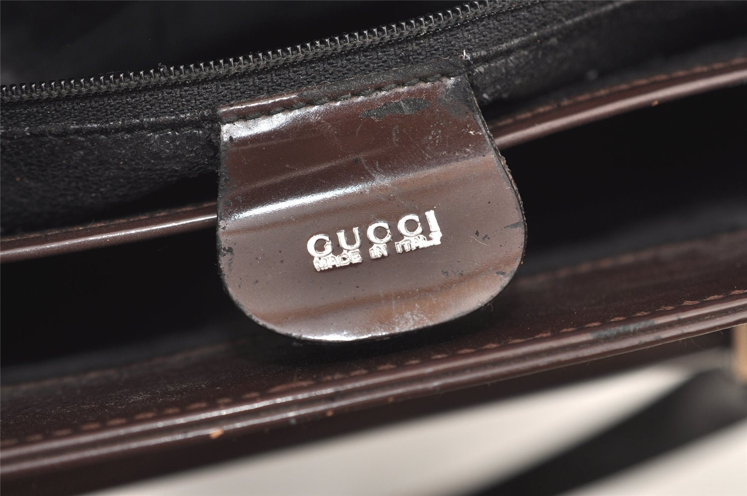 Authentic GUCCI Vintage Shoulder Hand Bag Leather Brown Junk 2547J